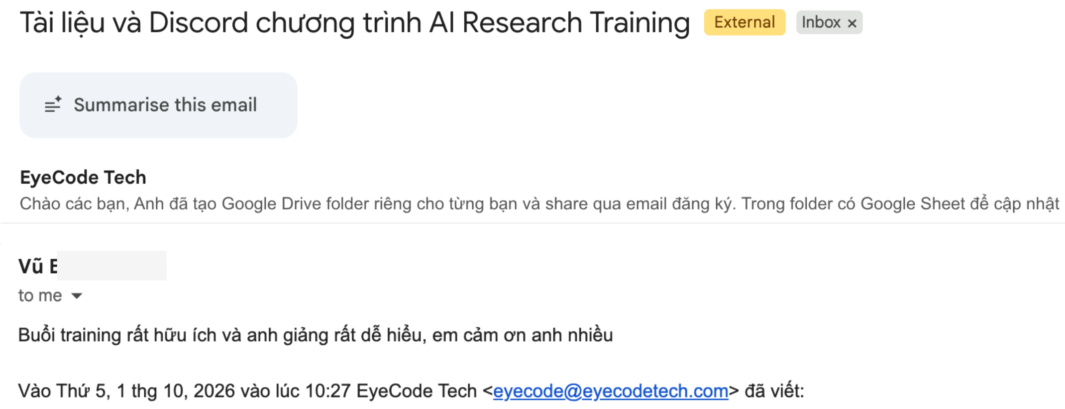 Cohort 09/26 — Feedback